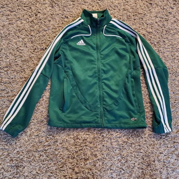 Adidas green track jacket Size M, great condition - Picture 2 of 4